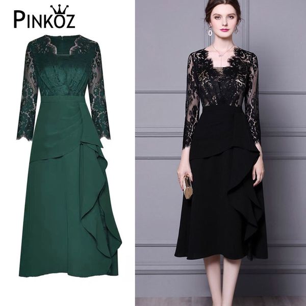 elegant vintage dark green ruffles patchwork midi dress for women casual office lady lace high waist dresses robe fashion 210421, Black;gray
elegant vintage dark green ruffles patchwork midi dress for women casual office lady lace high waist dresses robe fashion 210421, Black;gray