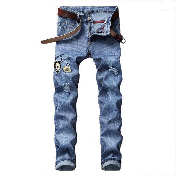 men's jeans arrivals fashion stretch motorcycle denim pants mens embroidery trousers1, Blue
men's jeans arrivals fashion stretch motorcycle denim pants mens embroidery trousers1, Blue