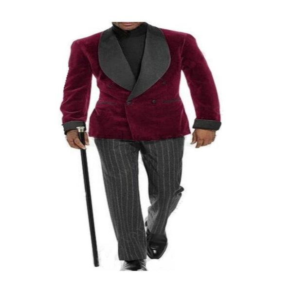 burgundy double breasted blazer grey stripe pant men suits for wedding slim fit male dress bridegroom formal groom men's & blazers, White;black
burgundy double breasted blazer grey stripe pant men suits for wedding slim fit male dress bridegroom formal groom men's & blazers, White;black