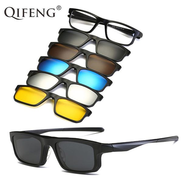 fashion sunglasses frames optical spectacle frame eyeglasses men women tr90 with 5 clip on polarized magnetic prescription glasses qf131, Black
fashion sunglasses frames optical spectacle frame eyeglasses men women tr90 with 5 clip on polarized magnetic prescription glasses qf131, Black