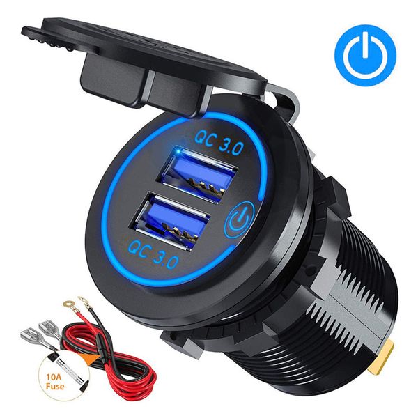 tkey qc 3.0 touch switch car dual usb charger socket waterproof universal mobile phone truck charging tablet charge for iphone
tkey qc 3.0 touch switch car dual usb charger socket waterproof universal mobile phone truck charging tablet charge for iphone