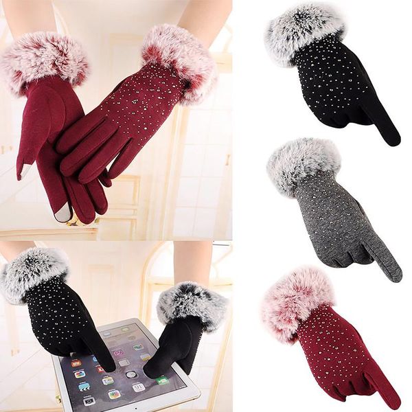 five fingers gloves autumn winter thicken rhinestone outdoor sport driving warm full finger fur touch screen mitten 2021, Blue;gray
five fingers gloves autumn winter thicken rhinestone outdoor sport driving warm full finger fur touch screen mitten 2021, Blue;gray