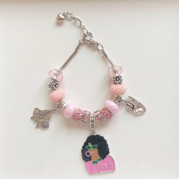 charm bracelets hand made pink rhinestone european beads handsign girl enamel pendant bracelet jewelry female accessories, Golden;silver
charm bracelets hand made pink rhinestone european beads handsign girl enamel pendant bracelet jewelry female accessories, Golden;silver