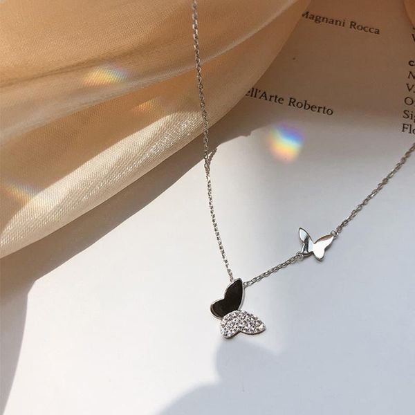 chains butterfly female contracted collarbone chain cute little sweet and pure fresh temperament fashion necklace, Silver
chains butterfly female contracted collarbone chain cute little sweet and pure fresh temperament fashion necklace, Silver