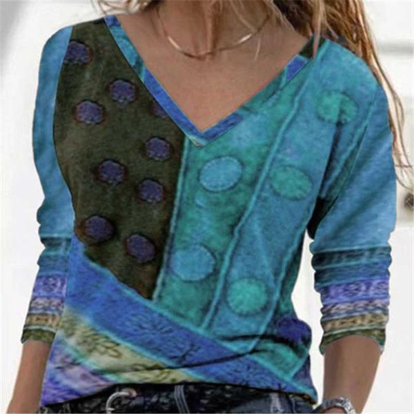 summer women printed v-neck shirts loose temperament arts vintage tees pullovers lady striped long sleeve t women's t-shirt, White
summer women printed v-neck shirts loose temperament arts vintage tees pullovers lady striped long sleeve t women's t-shirt, White