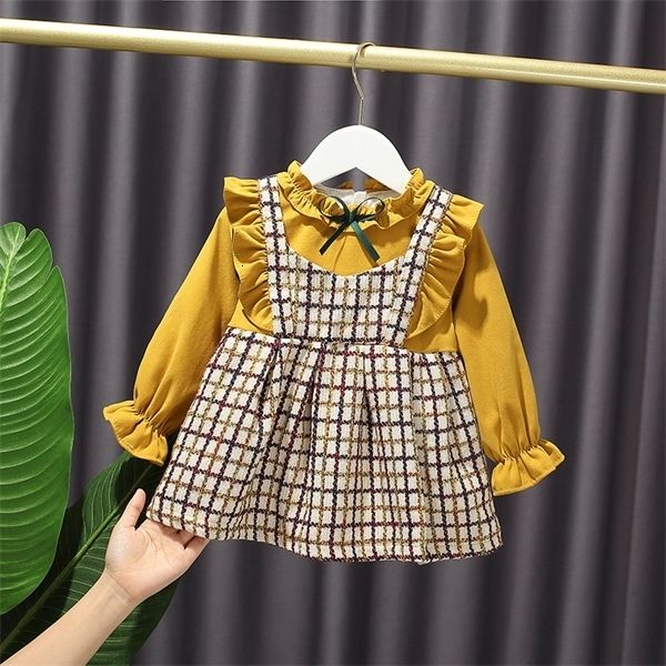 dresses sweet bow plaid long sleeve princess fashion autumn lace collar girl's dress kids baby girl cloths q1117, Red;yellow
dresses sweet bow plaid long sleeve princess fashion autumn lace collar girl's dress kids baby girl cloths q1117, Red;yellow