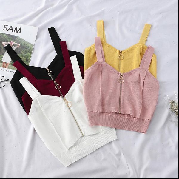 crop club zipper womens tanks knitting camisole with hole ladies sleeveless solid simple, White
crop club zipper womens tanks knitting camisole with hole ladies sleeveless solid simple, White