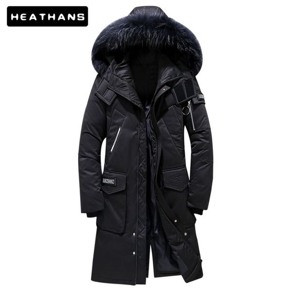 -2021 30 degree fashion thick hoodie warm long white duck down et men's new winter coat, Black
-2021 30 degree fashion thick hoodie warm long white duck down et men's new winter coat, Black