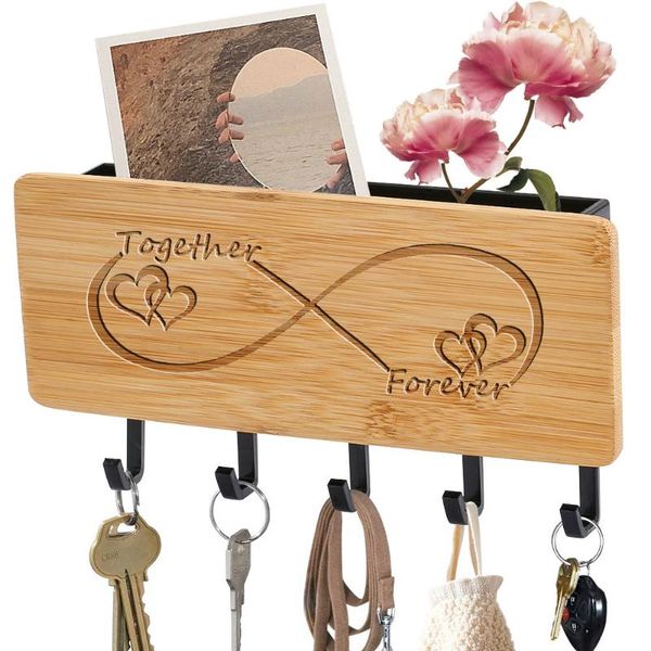 multifunctional bamboo wood key hanger together forever pattern black white storage rack wall decorative hook for home hooks & rails
multifunctional bamboo wood key hanger together forever pattern black white storage rack wall decorative hook for home hooks & rails