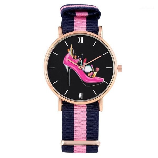 wristwatches women's watch elegant rose-red high heeled shoes pattern quartz nylon strap wristwatch for lady, Slivery;brown
wristwatches women's watch elegant rose-red high heeled shoes pattern quartz nylon strap wristwatch for lady, Slivery;brown