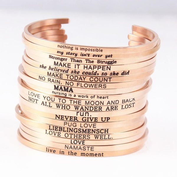bangle rose gold stainless steel engraved positive inspirational quote hand imprint cuff mantra bracelets for women gifts, Black
bangle rose gold stainless steel engraved positive inspirational quote hand imprint cuff mantra bracelets for women gifts, Black
