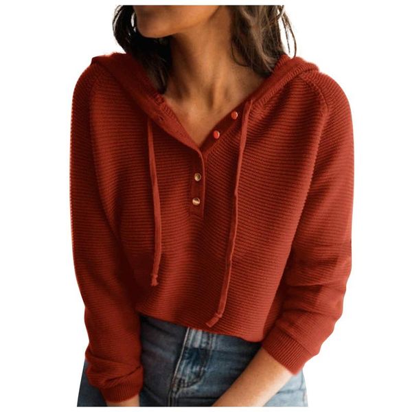 women's hoodies & sweatshirts 2021 ladies knitted female solid color hooded pullover casual button simple loose autumn winter clothing, Black
women's hoodies & sweatshirts 2021 ladies knitted female solid color hooded pullover casual button simple loose autumn winter clothing, Black