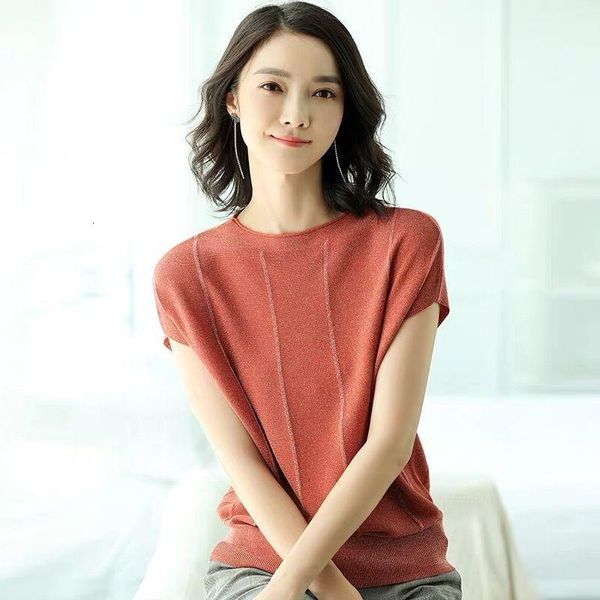 t-shirt ice knitted short sleeve lazy t-shirt 2021 mother's summer dress women's bright silk top, White
t-shirt ice knitted short sleeve lazy t-shirt 2021 mother's summer dress women's bright silk top, White