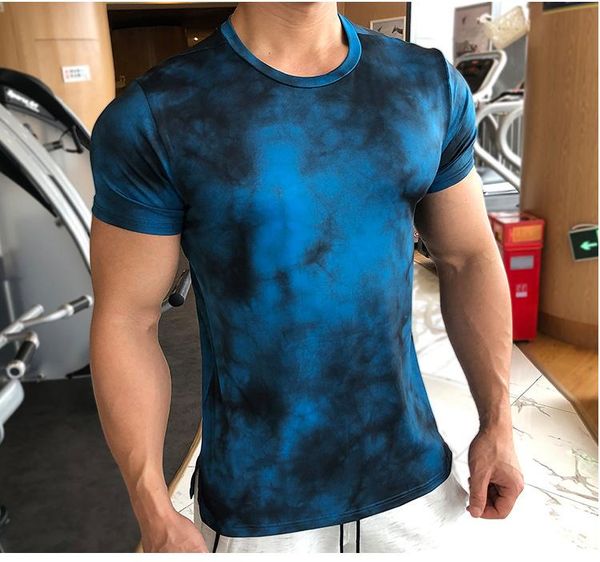 running jerseys shirts 2021 sport short sleeve tie-dye print casual bodybuilding tees workout man fitness gym tshirts, Black;blue 
running jerseys shirts 2021 sport short sleeve tie-dye print casual bodybuilding tees workout man fitness gym tshirts, Black;blue