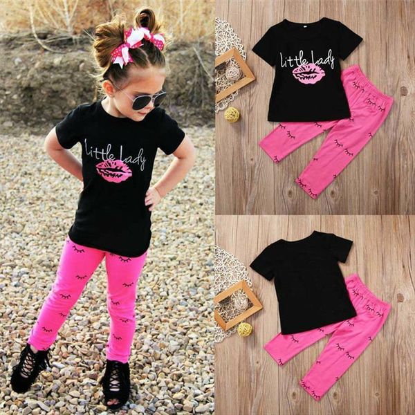 2pcs summer kids girls sets short sleeve print t shirt long pants trousers fashion outfit set clothings clothes sunsuits suits, White 
2pcs summer kids girls sets short sleeve print t shirt long pants trousers fashion outfit set clothings clothes sunsuits suits, White
