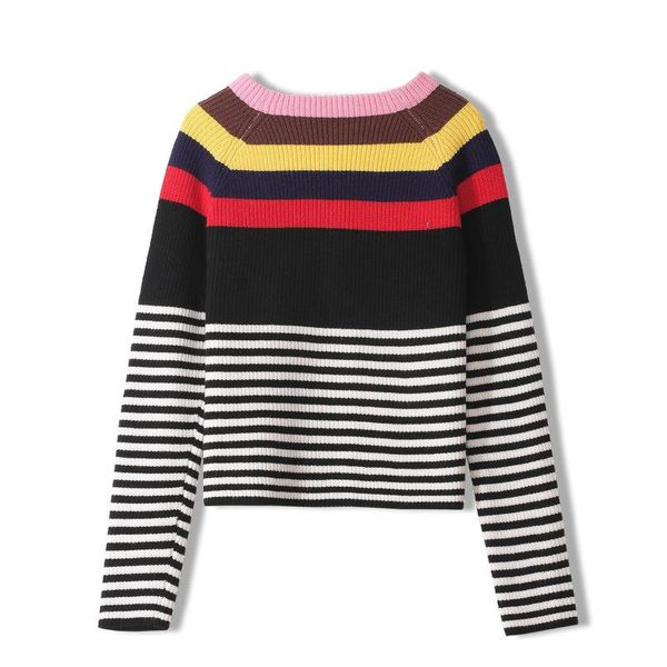 women's sweaters autumn winter women knitting sweater warm fashion striped rainbow long sleeve cashmere pullovers o-neck loose lady, White;black
women's sweaters autumn winter women knitting sweater warm fashion striped rainbow long sleeve cashmere pullovers o-neck loose lady, White;black
