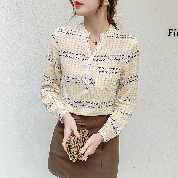 women's blouses & shirts 2021 women v neck agaric lace floral print chiffon blouse long sleeve femininas chemise office blusas, White
women's blouses & shirts 2021 women v neck agaric lace floral print chiffon blouse long sleeve femininas chemise office blusas, White