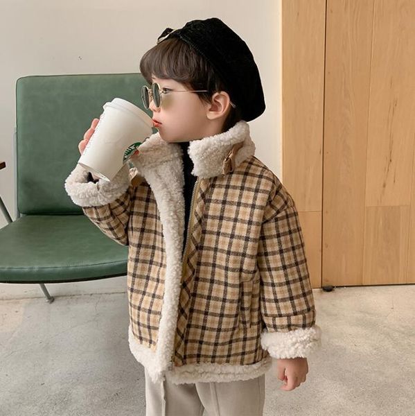 korean style winter warm fashion berber fleece lining plaid jackets boys handsome stand collar coats 210508, Blue;gray
korean style winter warm fashion berber fleece lining plaid jackets boys handsome stand collar coats 210508, Blue;gray