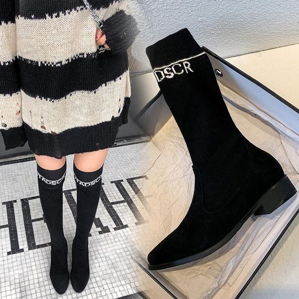 boots 2021 fashion womens ankle socks casual high knitted elastic pointed toe shoes lady women's 39, Black
boots 2021 fashion womens ankle socks casual high knitted elastic pointed toe shoes lady women's 39, Black