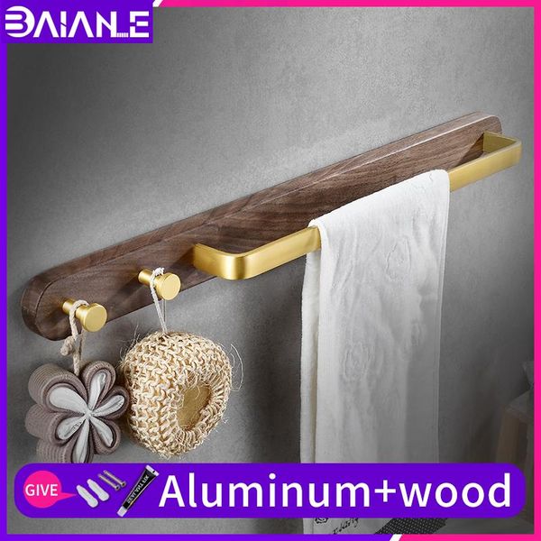 towel racks bathroom rod solid walnut wall mounted bar with hook screw installation golden waterproof holder
towel racks bathroom rod solid walnut wall mounted bar with hook screw installation golden waterproof holder