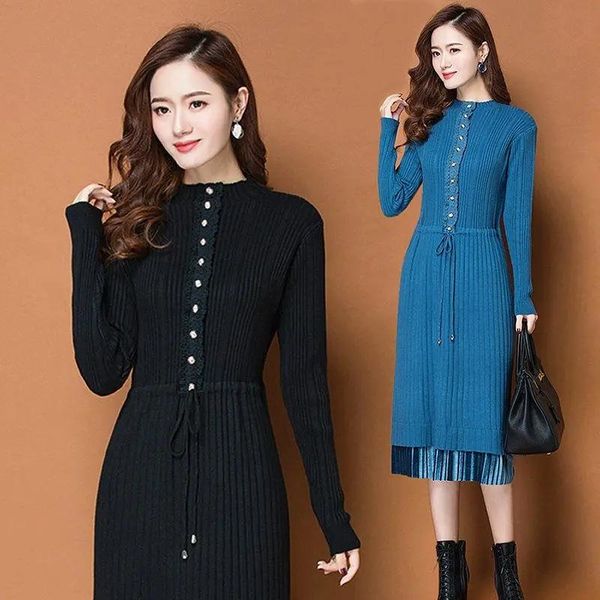 casual dresses knitted long sleeve dress women 2021 autumn winter korean elegant ladies button half turtleneck sweater midi pleated, Black;gray
casual dresses knitted long sleeve dress women 2021 autumn winter korean elegant ladies button half turtleneck sweater midi pleated, Black;gray