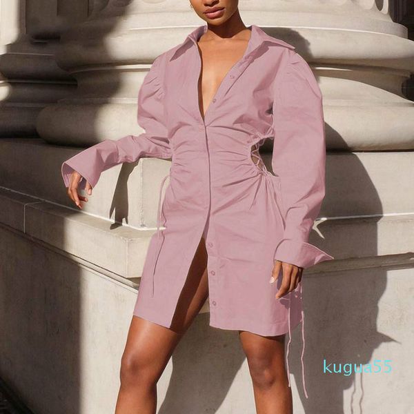 casual dresses pink cotton shirt dress woman autumn long sleeve turn down collar short bodycon single-breasted robe, Black;gray
casual dresses pink cotton shirt dress woman autumn long sleeve turn down collar short bodycon single-breasted robe, Black;gray