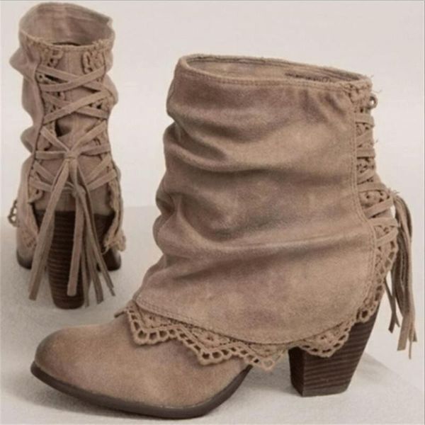 boots 2021 fashion women ankle shoes short tassels high-heel round head europe woman plus size 35-42, Black
boots 2021 fashion women ankle shoes short tassels high-heel round head europe woman plus size 35-42, Black