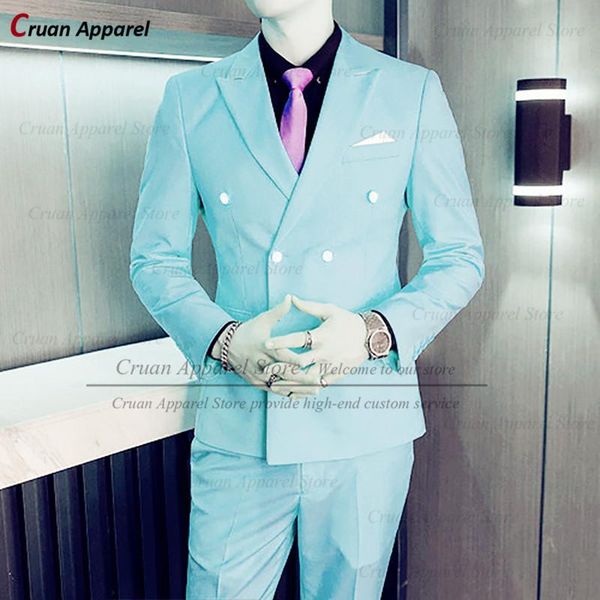 men's suits & blazers 2022 luxury sky blue men wedding suit 2pcs tailor-made slim fit man groom tuxedo classic casual jacket with pants, White;black
men's suits & blazers 2022 luxury sky blue men wedding suit 2pcs tailor-made slim fit man groom tuxedo classic casual jacket with pants, White;black