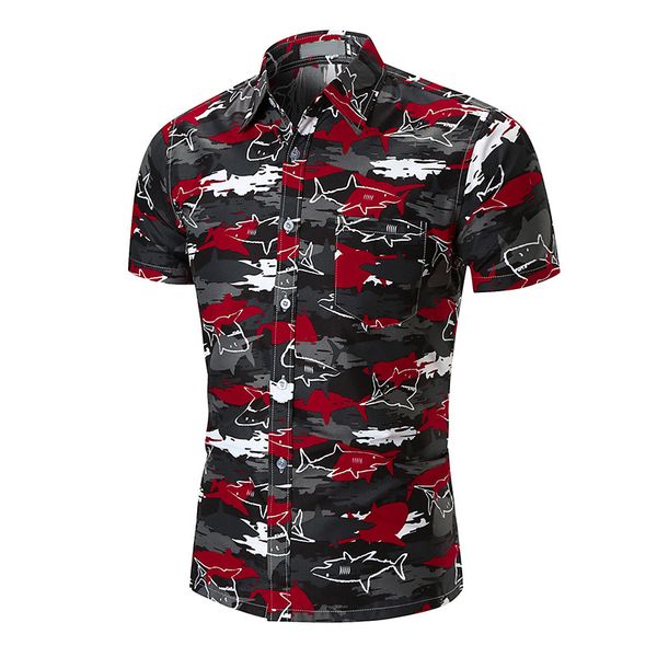 boutique fashion shirt european summer shark print beach men's short sleeve, White;black
boutique fashion shirt european summer shark print beach men's short sleeve, White;black