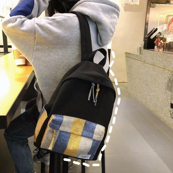 backpack canvas shoulder bag korean edition campus girls chequered striped simple student bookbag lapbackpacks
backpack canvas shoulder bag korean edition campus girls chequered striped simple student bookbag lapbackpacks