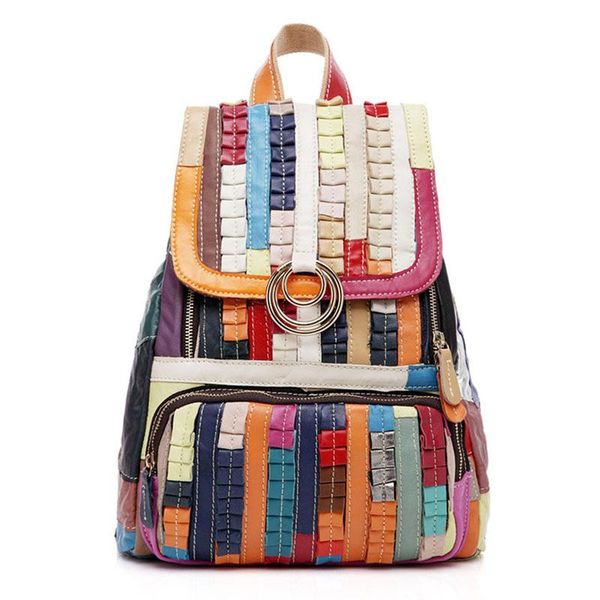 backpack 100% genuine leather sheepskin material lattice travel preppy style back pack black colorful color
backpack 100% genuine leather sheepskin material lattice travel preppy style back pack black colorful color