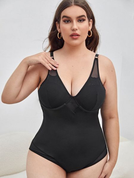 plus solid shapewear bodysuit 393f#, Black;white
plus solid shapewear bodysuit 393f#, Black;white