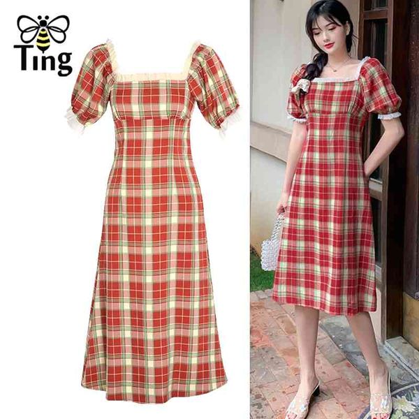 vintage elegant square collar plaid midi dress ruched retro summer street chic casual frocks for women dinner zafu 210513, Black;gray
vintage elegant square collar plaid midi dress ruched retro summer street chic casual frocks for women dinner zafu 210513, Black;gray