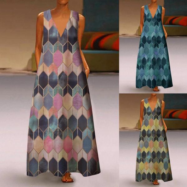 casual dresses women plus size maxi dress summer print daily sleeveless vintage v-neck ladies loose long vestidos#35, Black;gray
casual dresses women plus size maxi dress summer print daily sleeveless vintage v-neck ladies loose long vestidos#35, Black;gray