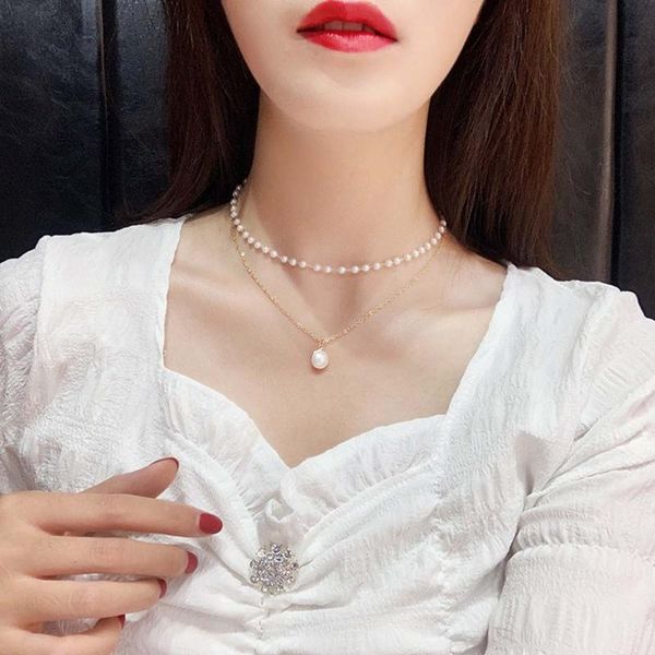 pendant necklaces double layer chain fashion choker cute romantic women pearl necklace girl jewelry collar for gift 1pcs, Silver
pendant necklaces double layer chain fashion choker cute romantic women pearl necklace girl jewelry collar for gift 1pcs, Silver