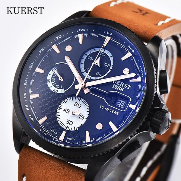wristwatches kuerst 2021 men's casual watch military leather clock fashion chronograph, Slivery;brown
wristwatches kuerst 2021 men's casual watch military leather clock fashion chronograph, Slivery;brown