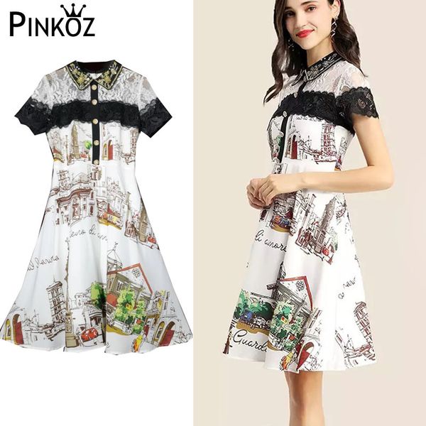 designer mini dress patchwork lace printed buttons a-line short sleeve summer holiday party dresses for women vestidos za 210421, Black;gray
designer mini dress patchwork lace printed buttons a-line short sleeve summer holiday party dresses for women vestidos za 210421, Black;gray