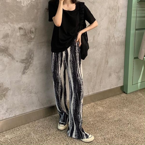 women's pants & capris women stylish tie dye wide leg 2021 summer chic loose casual straight trousers, Black;white
women's pants & capris women stylish tie dye wide leg 2021 summer chic loose casual straight trousers, Black;white