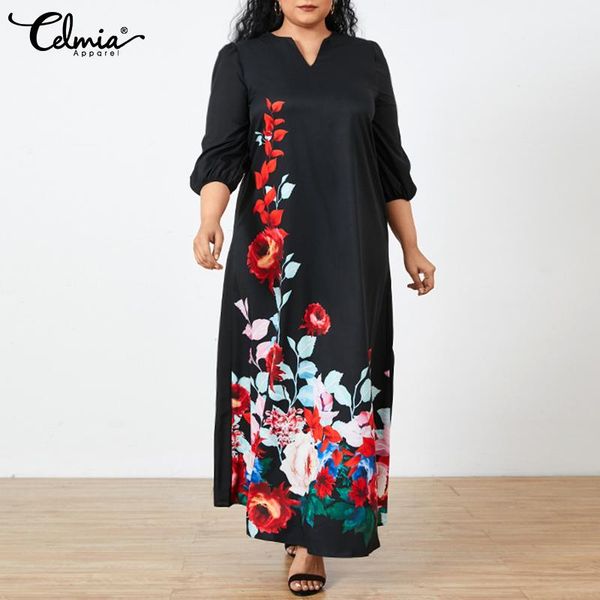 celmia summer 3/4 sleeve maxi long dress women casual floral printed party robe loose v-neck vestidos femme plus size 5xl dresses, Black;gray
celmia summer 3/4 sleeve maxi long dress women casual floral printed party robe loose v-neck vestidos femme plus size 5xl dresses, Black;gray