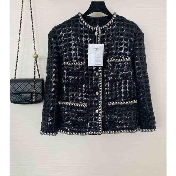 women's jackets cosmicchic 2021 early autumn tweed jacket women black sequins o-neck single breasted hand woven pockets elegant coat, Black;brown
women's jackets cosmicchic 2021 early autumn tweed jacket women black sequins o-neck single breasted hand woven pockets elegant coat, Black;brown
