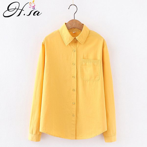 hsa blouse spring solid color pure cotton colorful shirt turn down collar design female clothes outwear women 210417, White
hsa blouse spring solid color pure cotton colorful shirt turn down collar design female clothes outwear women 210417, White