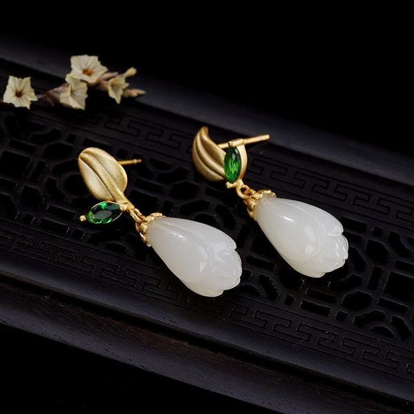 dangle & chandelier natural hetian white magnolia earrings chinese style retro creative light luxury elegant romantic women's winter ch, Silver
dangle & chandelier natural hetian white magnolia earrings chinese style retro creative light luxury elegant romantic women's winter ch, Silver