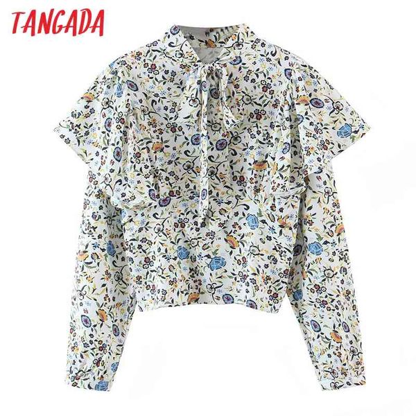 women retro flowers print blouse ruffles bow tie chic female casual short shirt blusas femininas 3z07 210416, White
women retro flowers print blouse ruffles bow tie chic female casual short shirt blusas femininas 3z07 210416, White