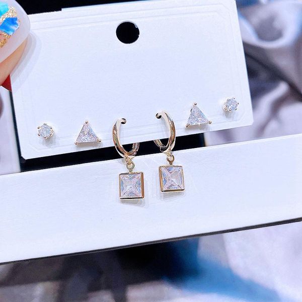 stud migga 3 pairs geometric cubic zircon earrings for women gold color plated cz stone studs jewelry, Golden;silver
stud migga 3 pairs geometric cubic zircon earrings for women gold color plated cz stone studs jewelry, Golden;silver