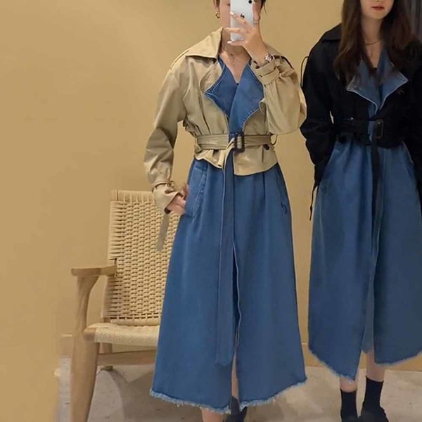 women's trench coats amended denim trench female coat autumn lapel releases long sleeve jacket iriv, Tan;black
women's trench coats amended denim trench female coat autumn lapel releases long sleeve jacket iriv, Tan;black
