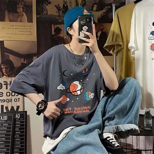 men's t-shirts short-sleeved ins shirt male hong kong style half-sleeved t-shirt summer o-neck t shirts oversized, White;black
men's t-shirts short-sleeved ins shirt male hong kong style half-sleeved t-shirt summer o-neck t shirts oversized, White;black