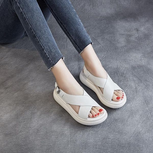 women leather sandals white casual summer shoes for wedge high heels beach handmade genuine, Black
women leather sandals white casual summer shoes for wedge high heels beach handmade genuine, Black