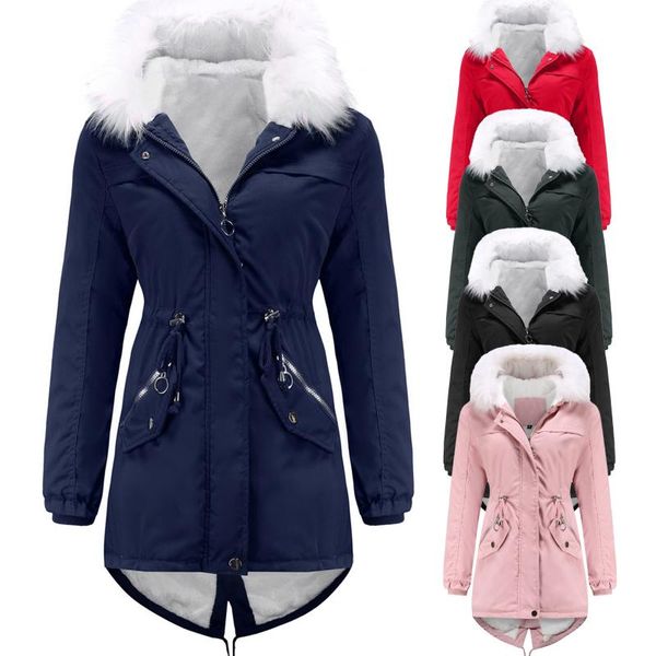 women's jackets 2021 winter women fur collar parkas fashion hooded thicken warm padded coat female lady outwear jacket, Black;brown
women's jackets 2021 winter women fur collar parkas fashion hooded thicken warm padded coat female lady outwear jacket, Black;brown