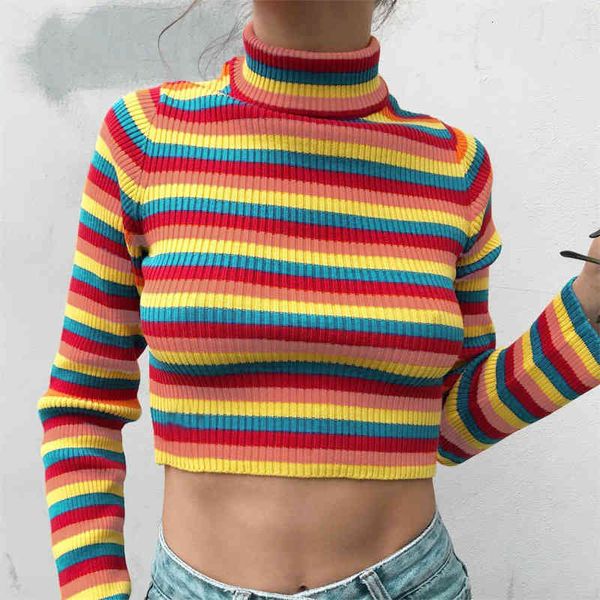 women's sweaters womens warm female fashion rainbow ladies high collar short corp femme vyjf, White;black
women's sweaters womens warm female fashion rainbow ladies high collar short corp femme vyjf, White;black