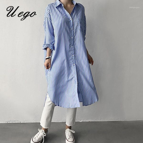 uego fashion striped blouse 2021 women autumn spring casual korea style soft lazy chic girl's long shirts women's blouses, White
uego fashion striped blouse 2021 women autumn spring casual korea style soft lazy chic girl's long shirts women's blouses, White